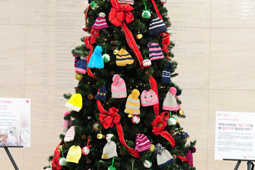 아프리카 신생아 돕기 모자뜨기 캠페인 참여