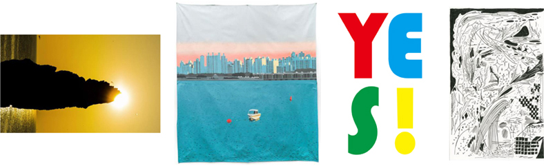 좌측부터 임영주 작가, 이우성 작가, 슬기와 민 작가, 박광수 작가의 작품 소개 이미지