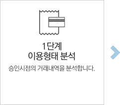 1단계 이용형태 분석 - 승인시점의 거래내역을 분석합니다.